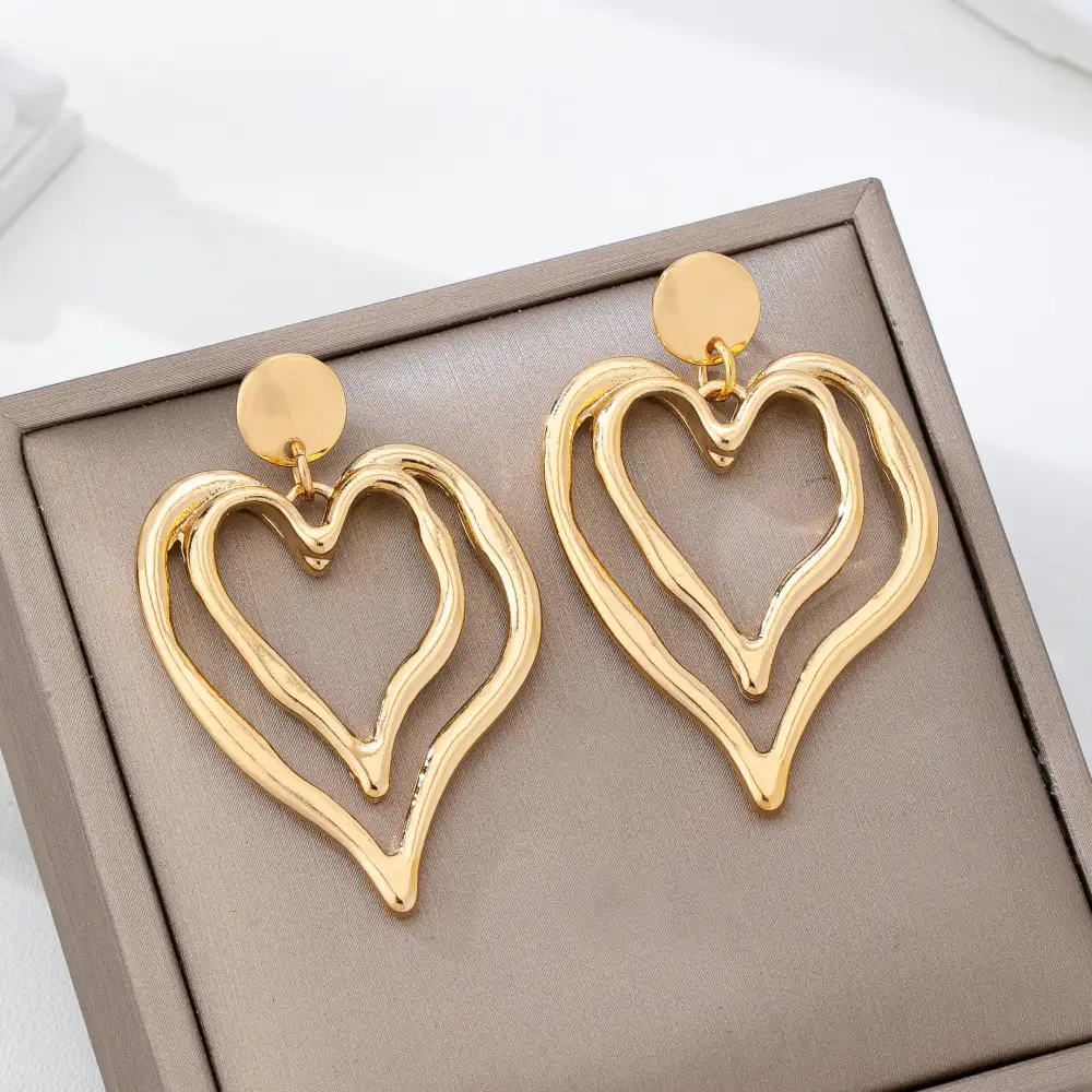 Double Layer Tone Heart Drop