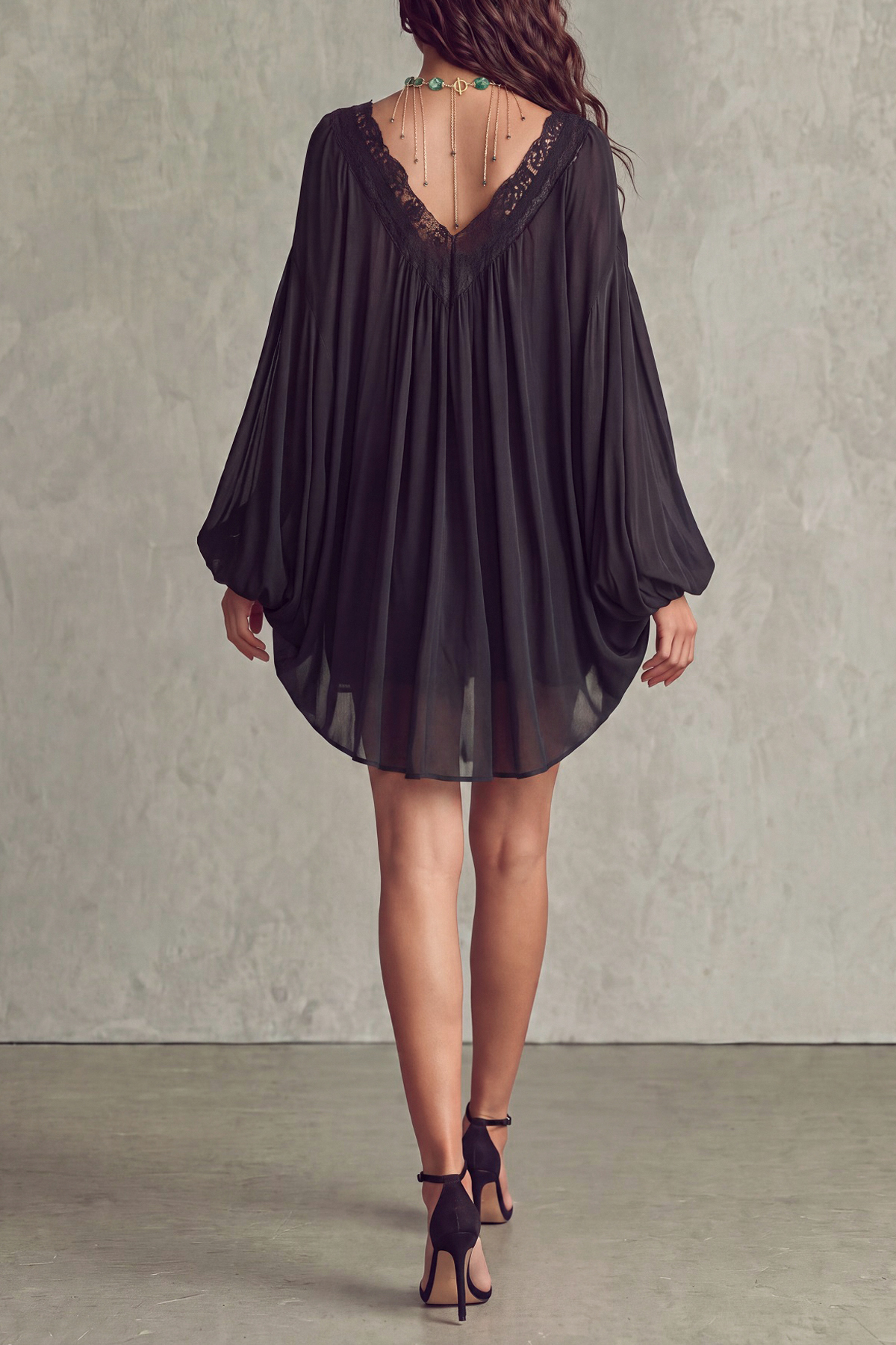 Halter Neck Lace Mini Dress
