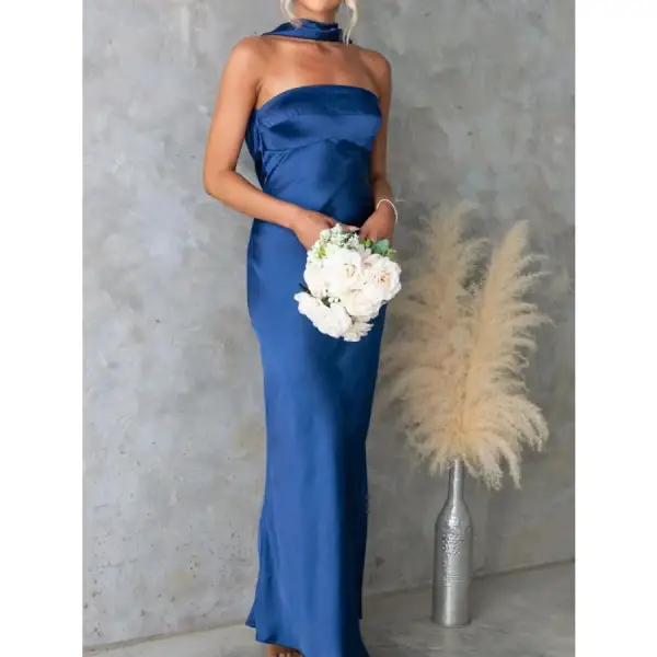 Satin Tube Maxi Dress
