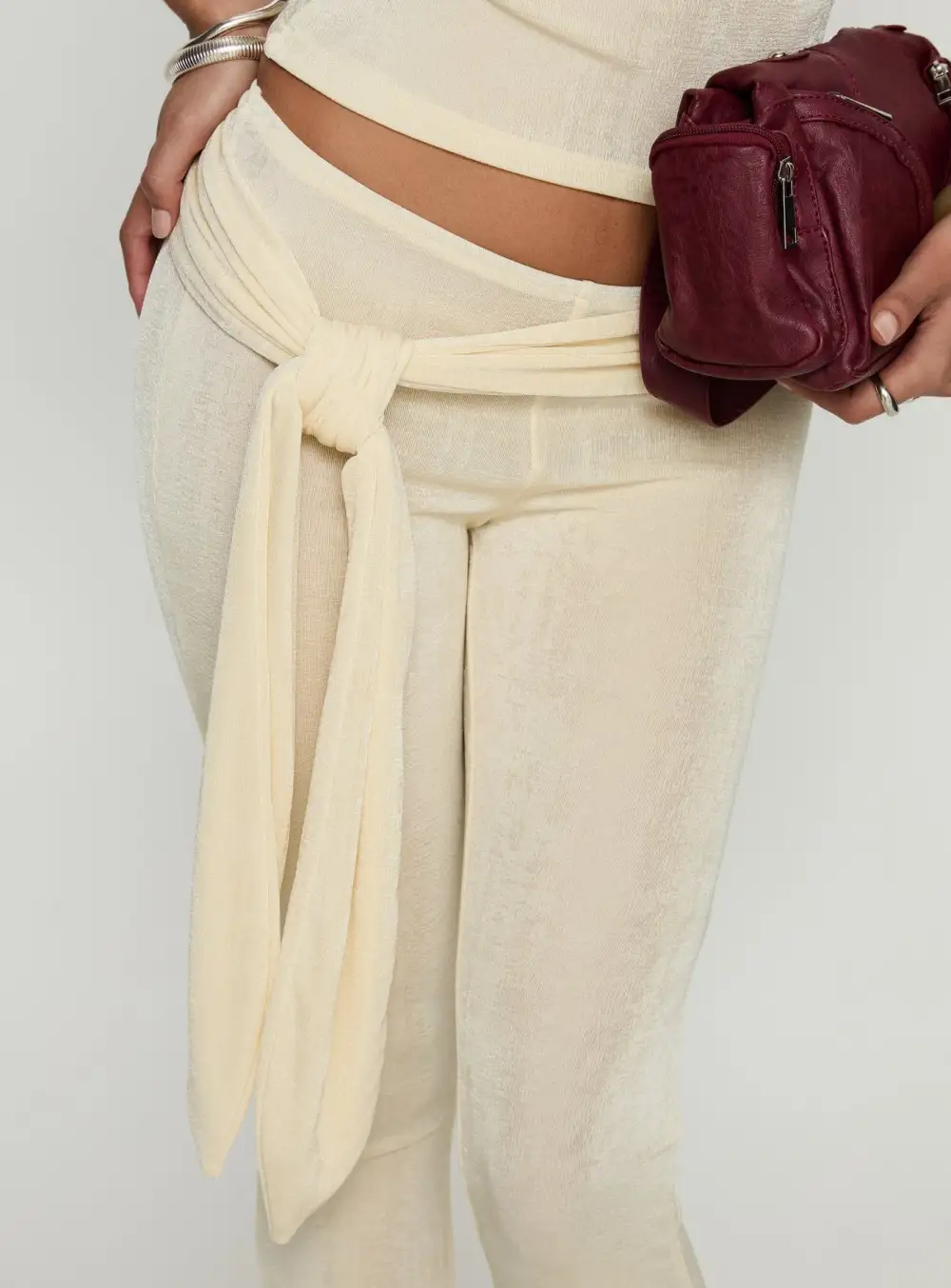 Butterfly Tie Wide Leg Pants