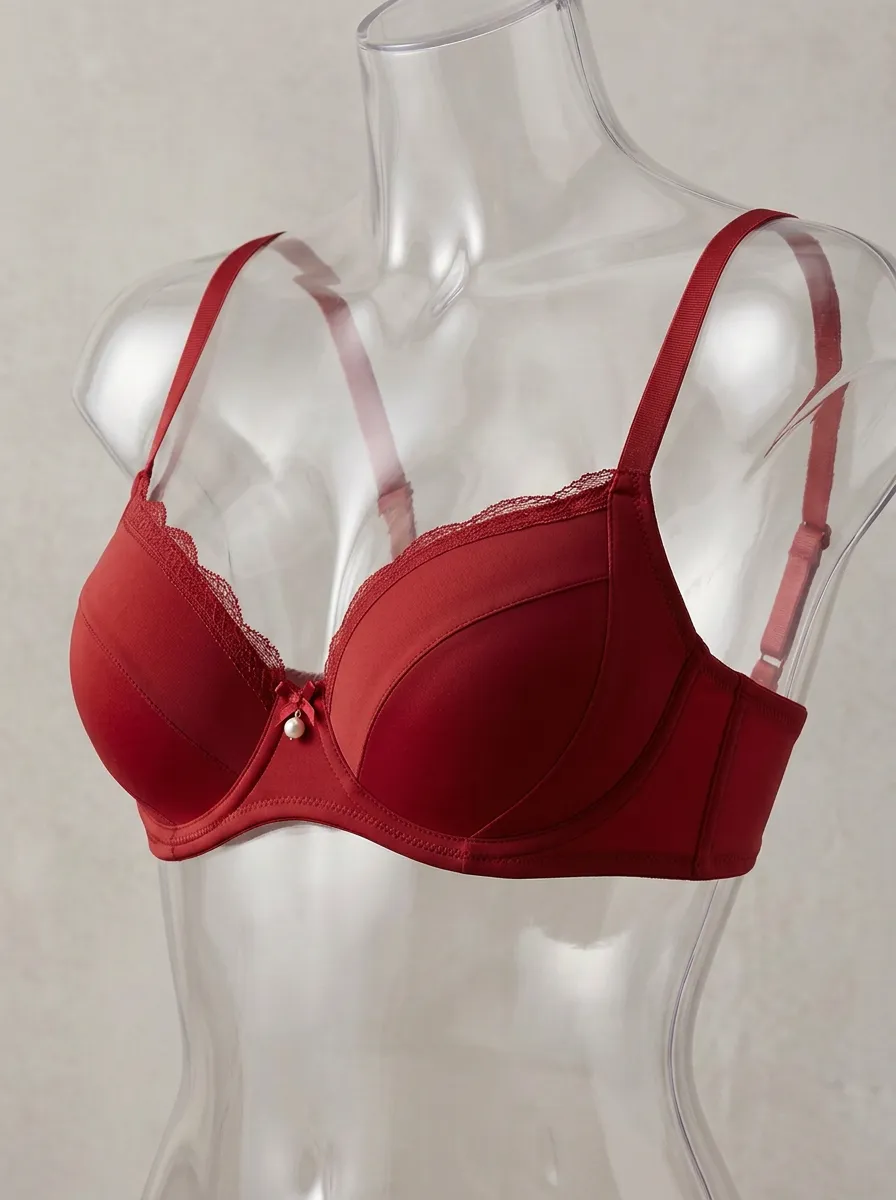Women's Classic Lace-Trim Bow-Detail Bra