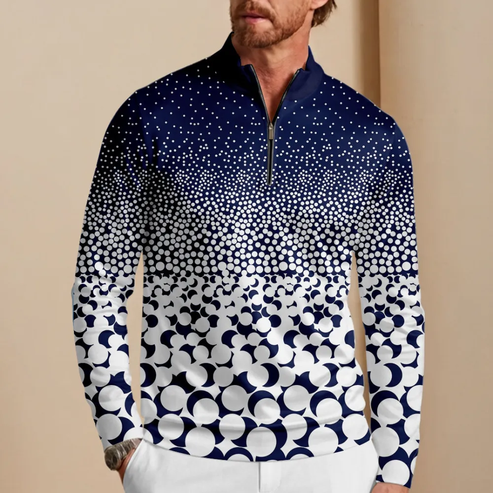 Modern Lightweight Long Sleeve Pullover Golf Shirt