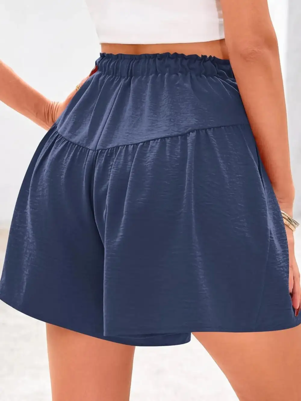 Casual Drawstring High Waist Relaxed Plus Shorts