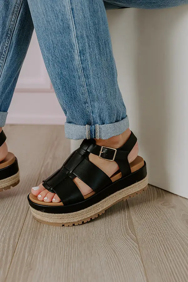 Modern Faux Leather Espadrille Shoes