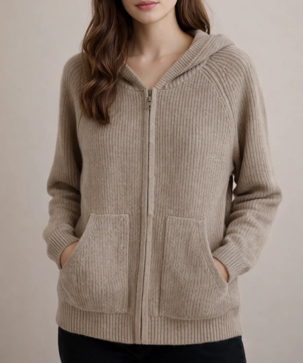 Cashmere Pocket Zip Hoodie