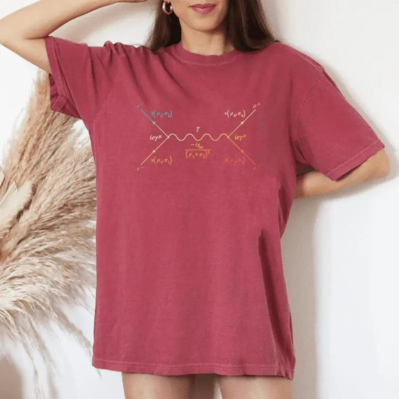 Feynman Diagram Quantum Physics Science Teacher Student Women's Oversized Comfort T-Shirt