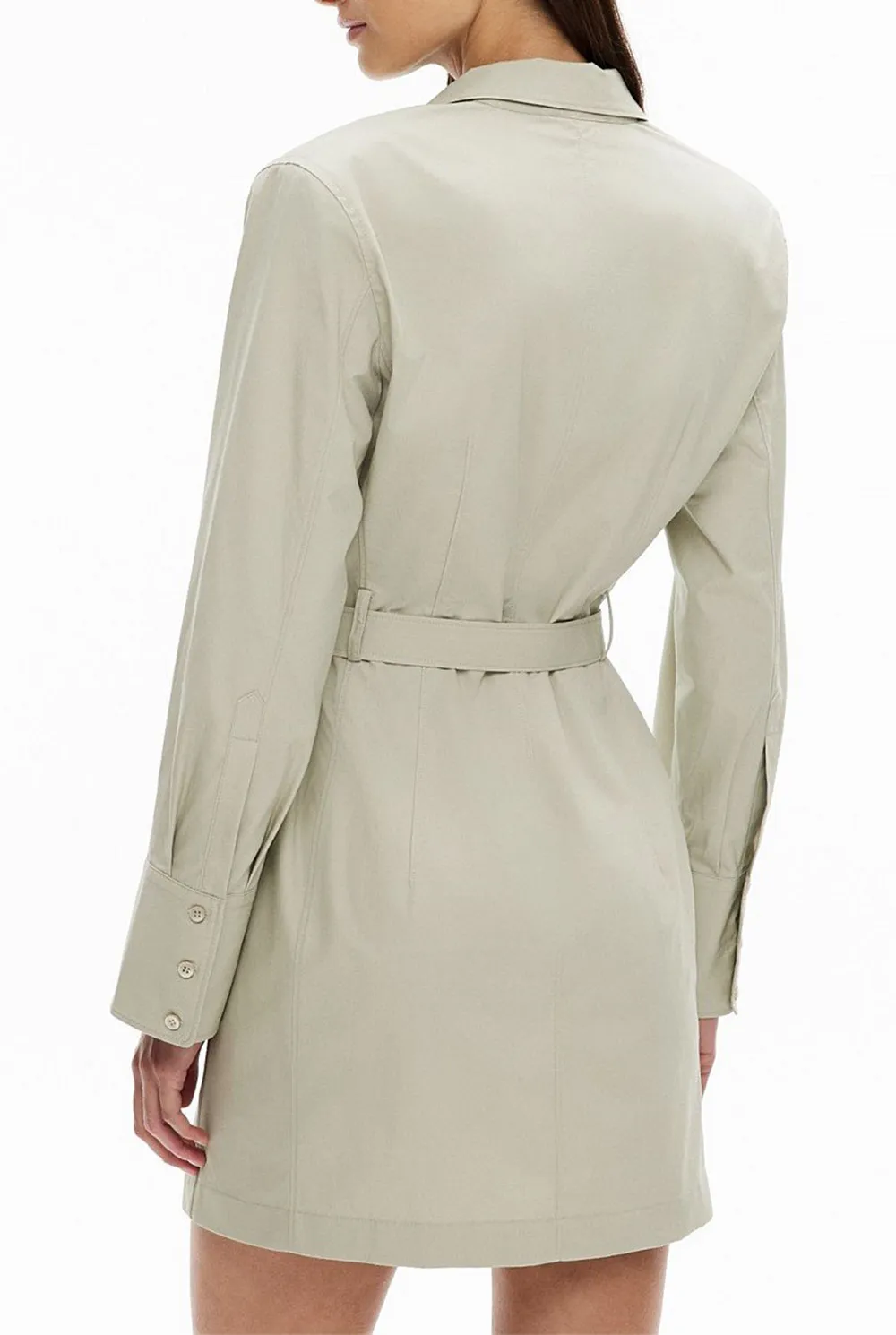 Plain Color Lapel Dress