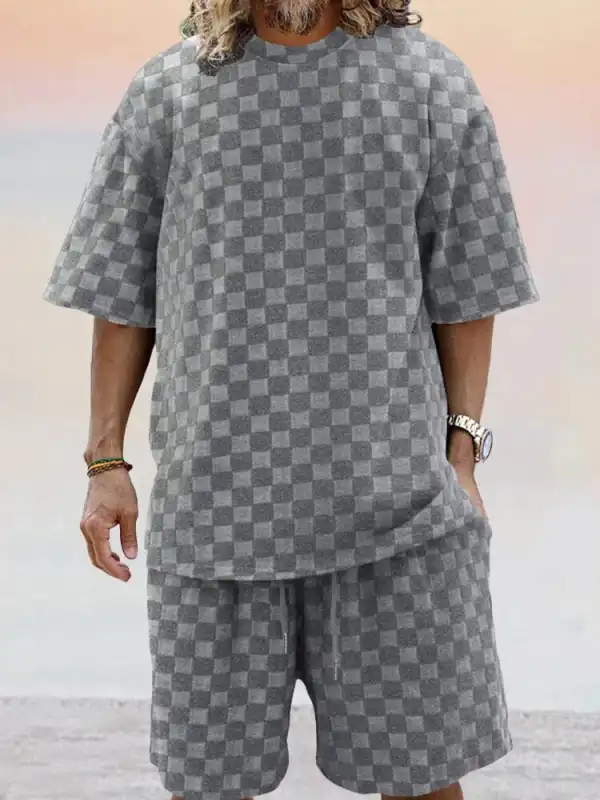 Athleisure Plaid T-Shirt Set