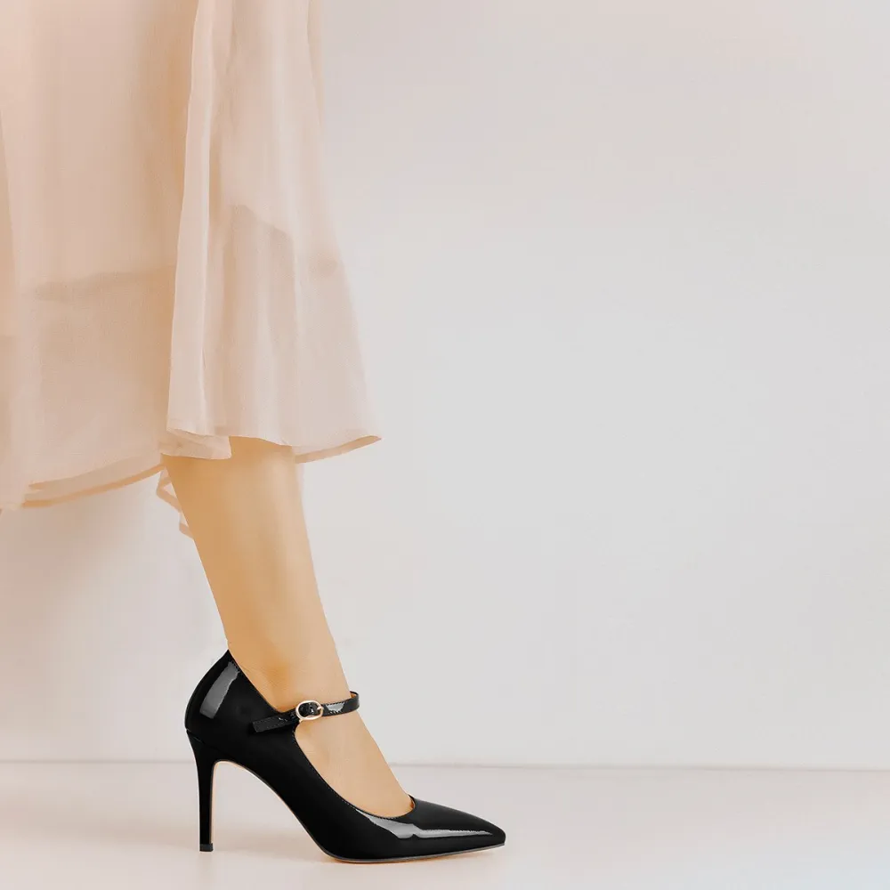 Minimal Patent Finish Pointed Toe Stiletto Pumps