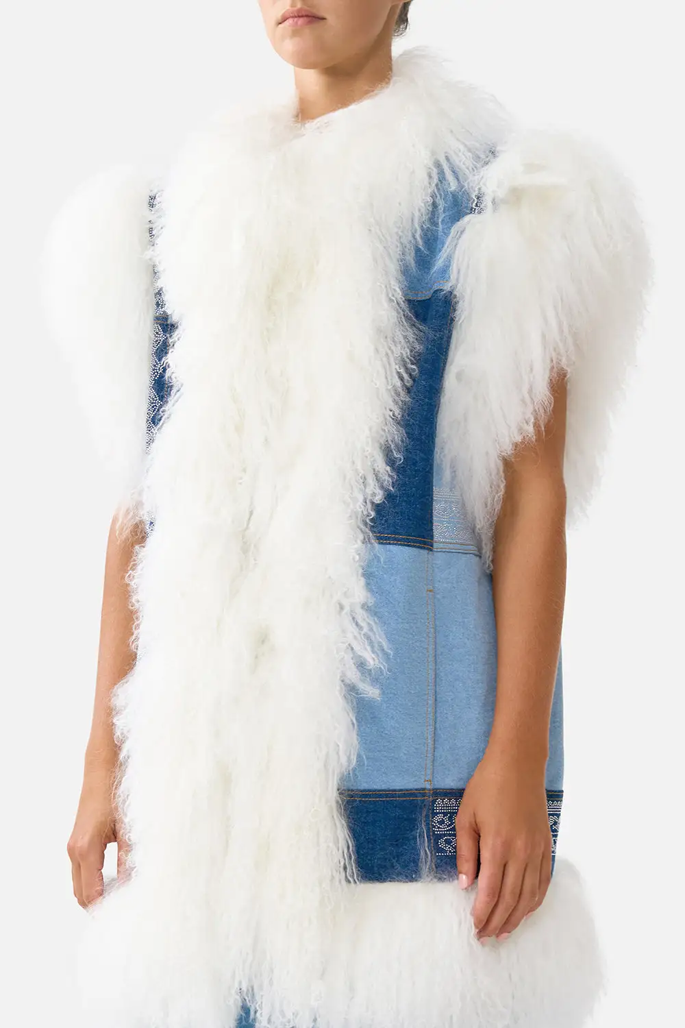 Oversized Shearling Gilet Jacket