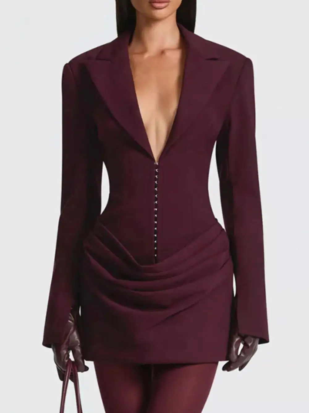 Full Size Blazer- Sleeve Mini Dress Plus Size