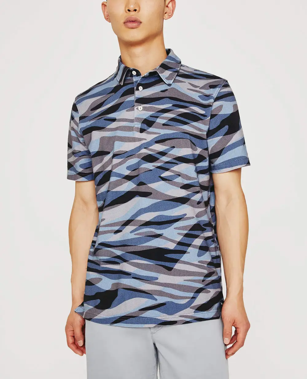 Men's Self Collar Cotton Jersey Polo Shirt
