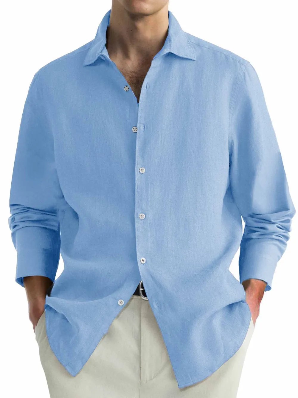 Workwear Long Sleeve Camp Collar Shirt