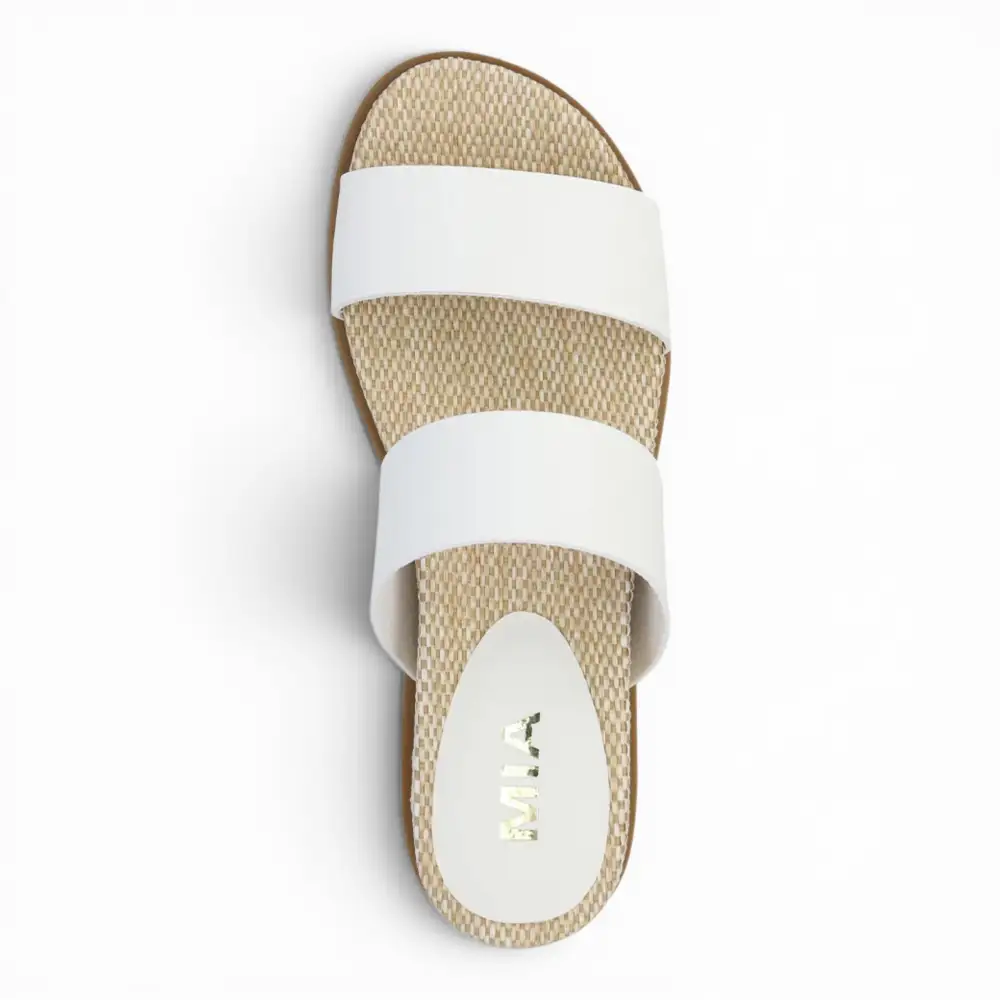Yelena Raffia Double Strap Slide Sandal