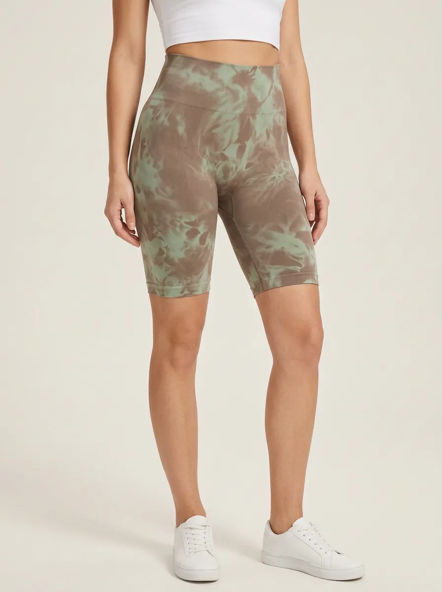 Women's Tie-Dye Seamless High-Rise Biker Shorts
