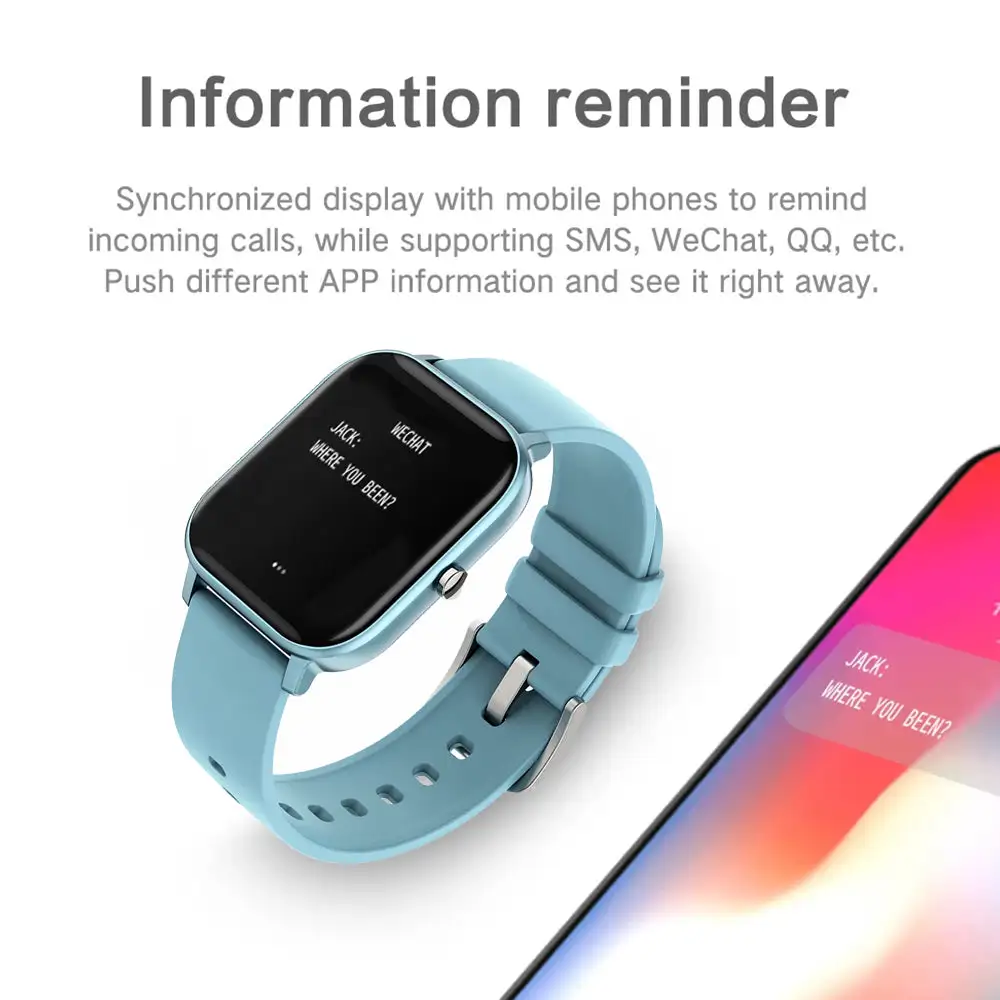 LIGE P8 Color Screen Smart Watch for Women and Men. Full Touch Fitness Tracker Blood Pressure Smart Clock Women Smartwatch