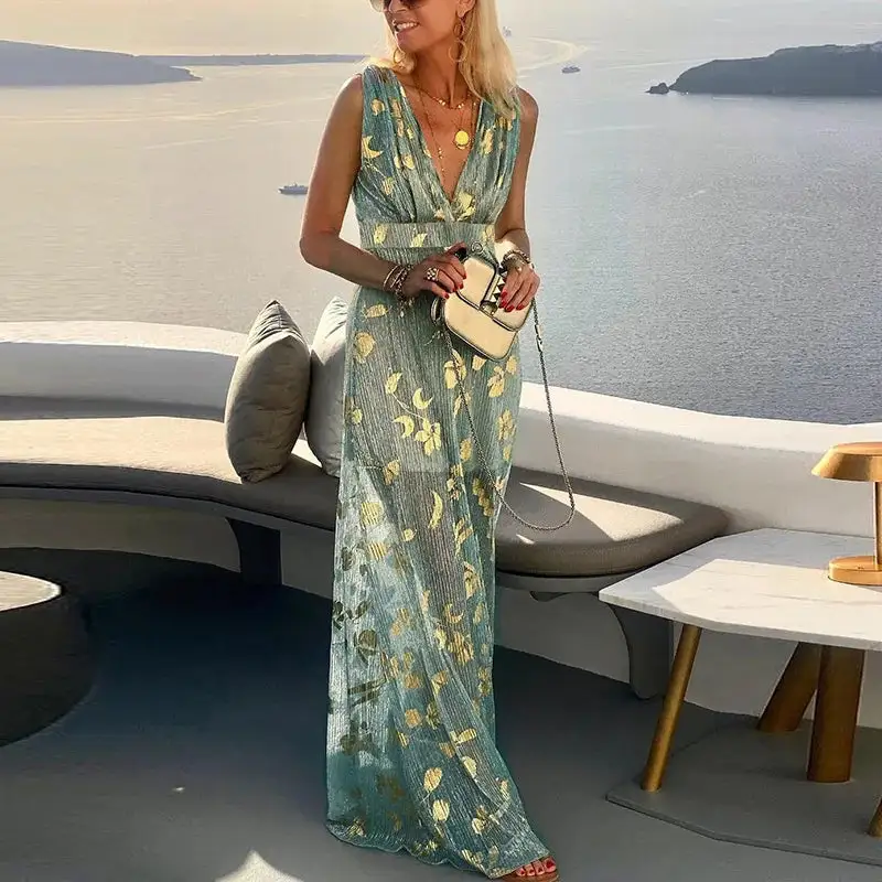 Women's V-Neck Sequin Dress