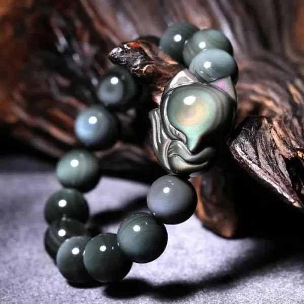 Obsidian Fox Bracelet