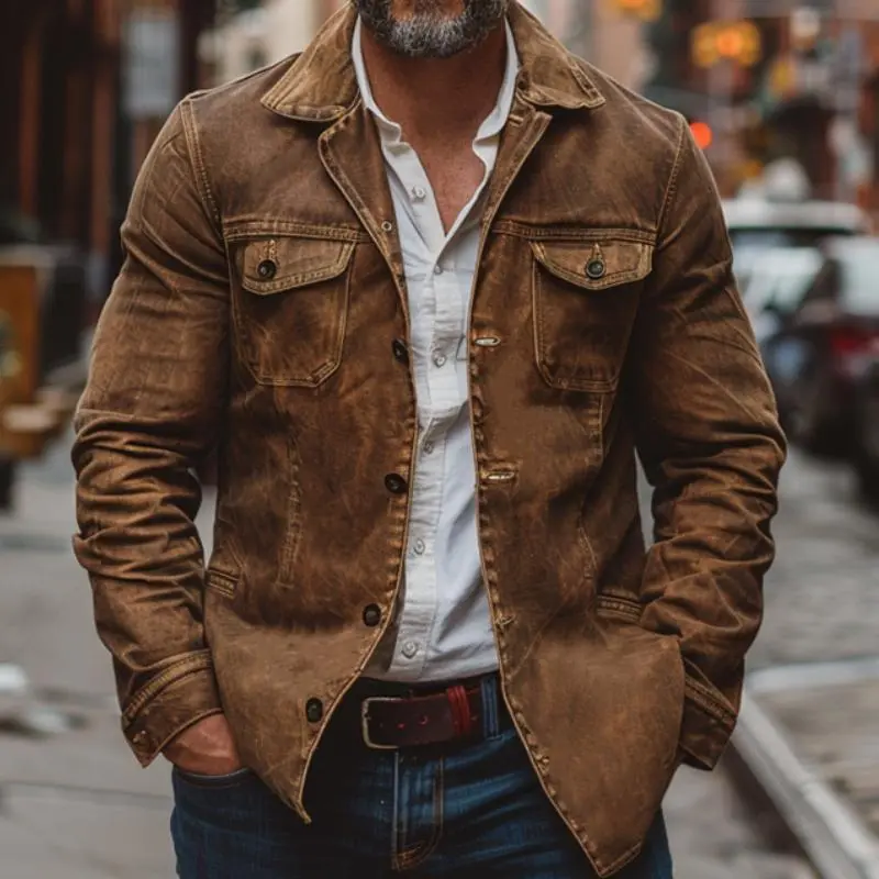Pocket Leather Utility Jacket