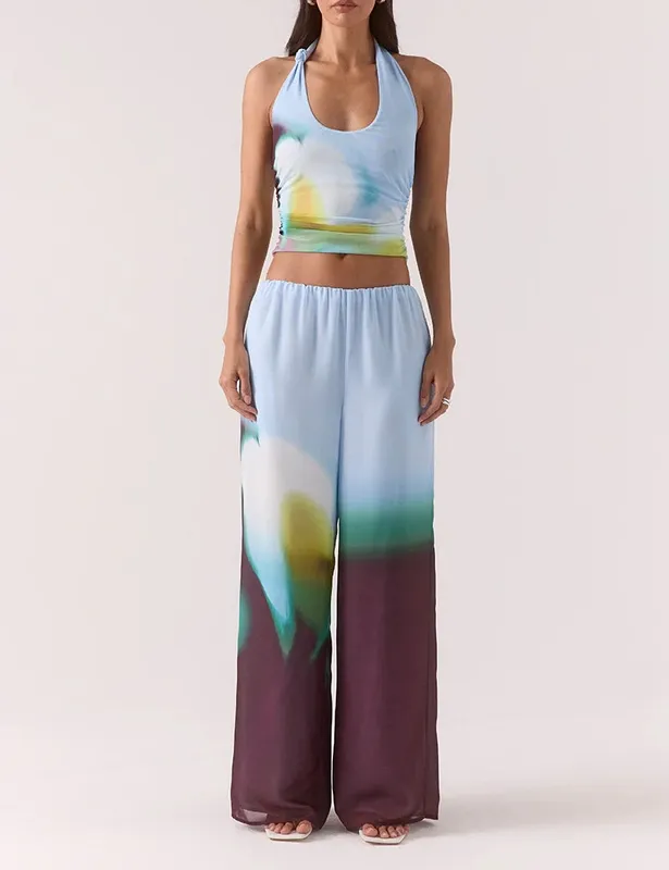 Azure Straight-Leg Pants