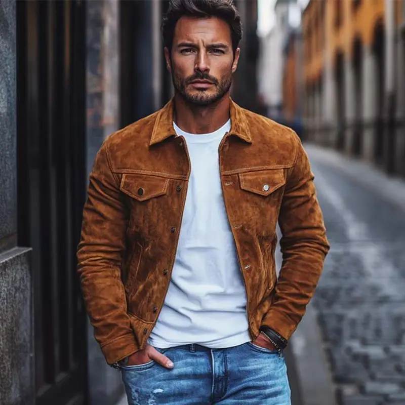 Textured Work Suede Jacket