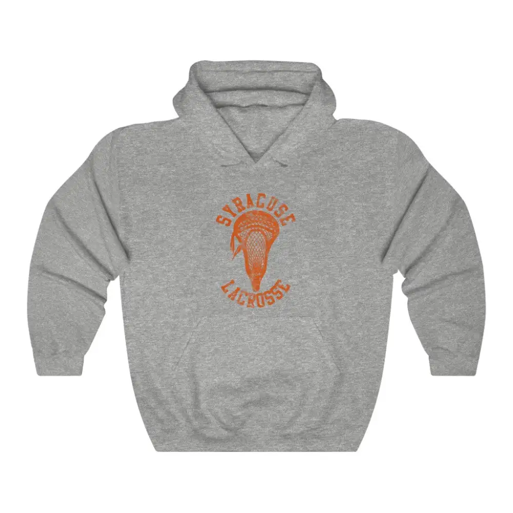 Relaxed Stick Head Accent Lacrosse Graphic Pullover Hoodie