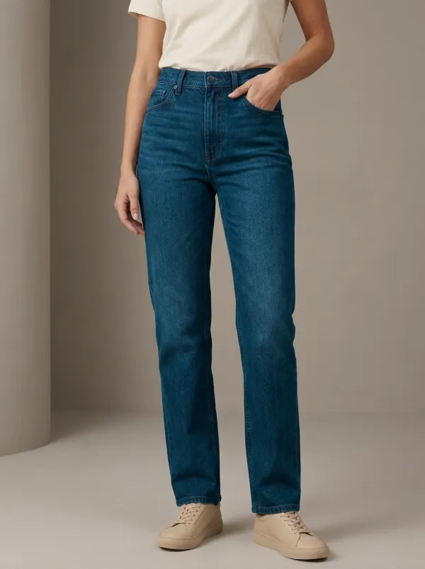 Straight-Leg Denim Casual Daily-Wear Denim Jeans