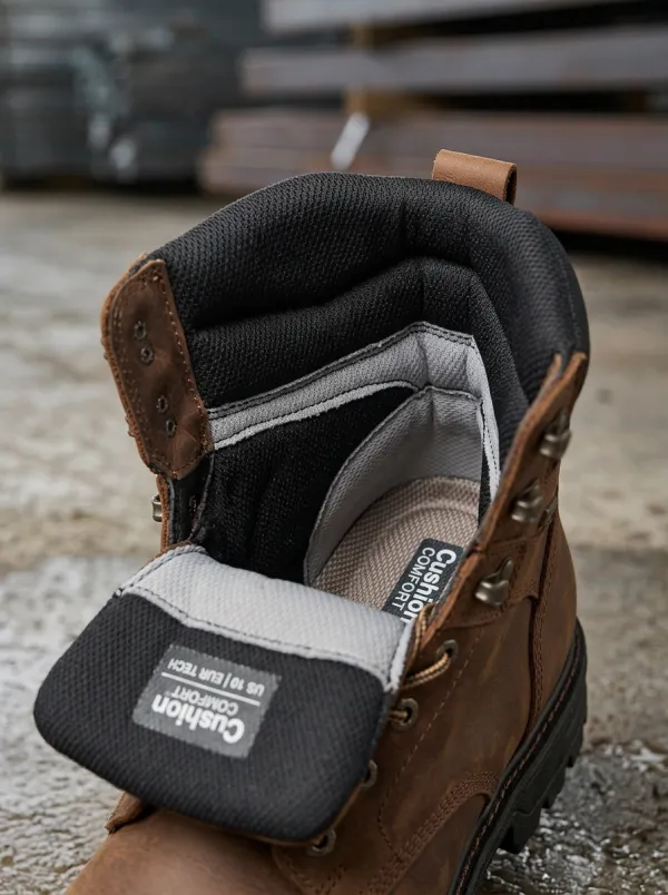 Daily-Work Leather-Look Men's Waterproof Work Boots