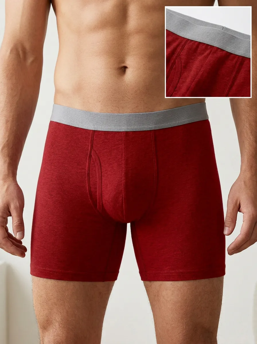 Basic Everyday Heather Cotton Boxer Briefs