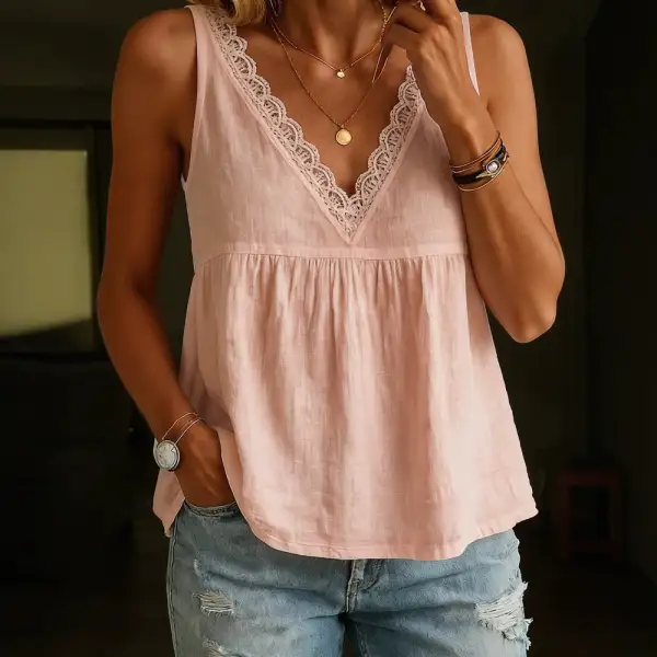 Delicate Detail Lace Airy Blouse