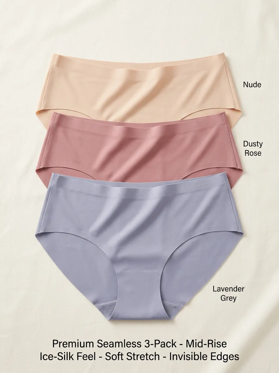 Women's Seamless Mid-Rise Three-Pack Panties