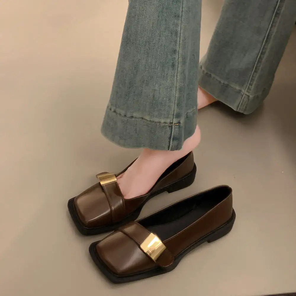 Buckle Strap Slip On Loafers