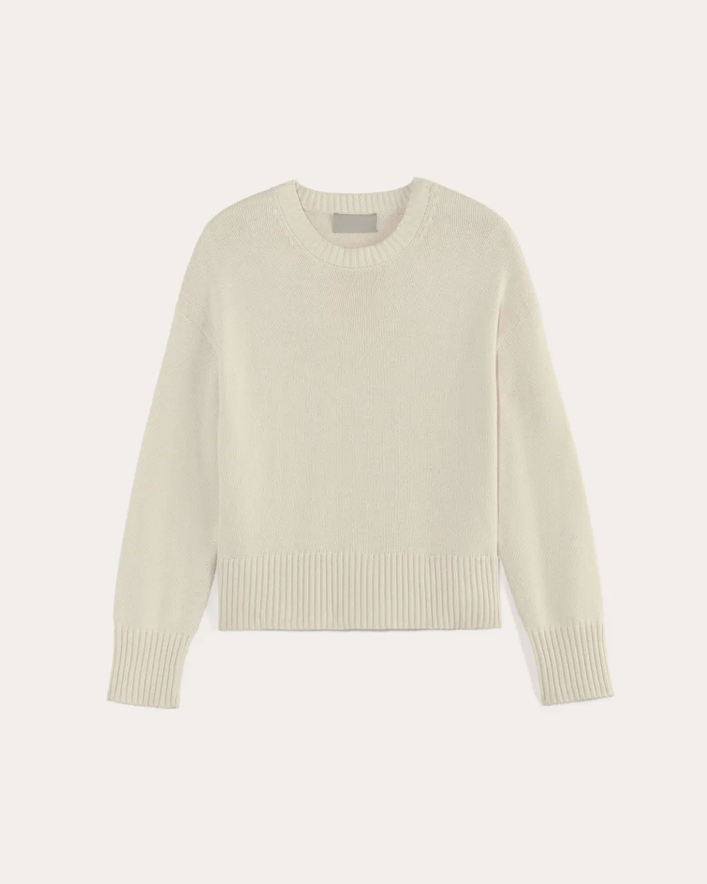 White Boxy Sweater in Everyday Cotton