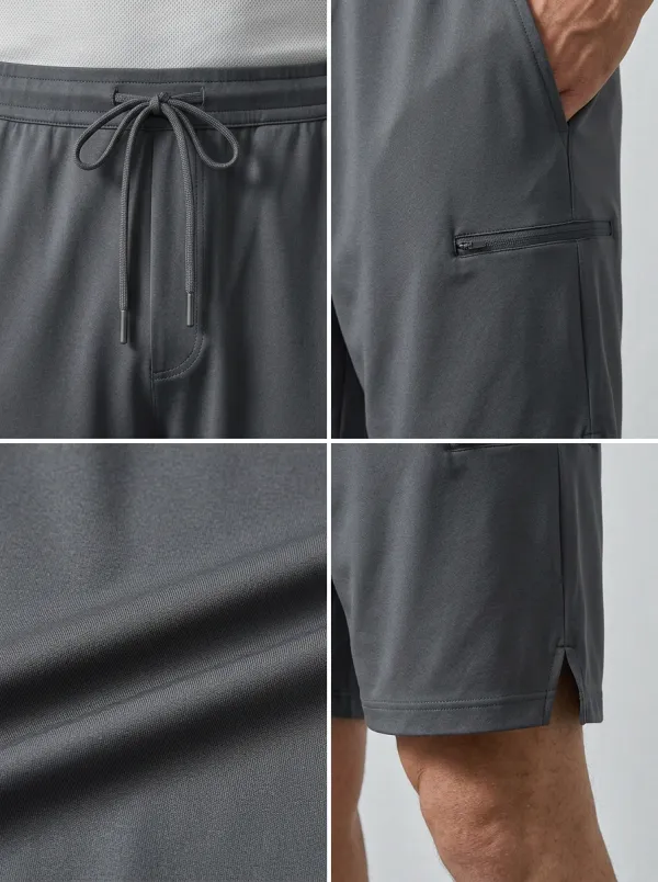 Contemporary Ice-Silk Elastic-Waist Stretch Shorts