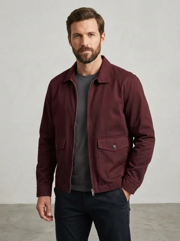 Men's Nautical Compass Embroidered Zip Jacket