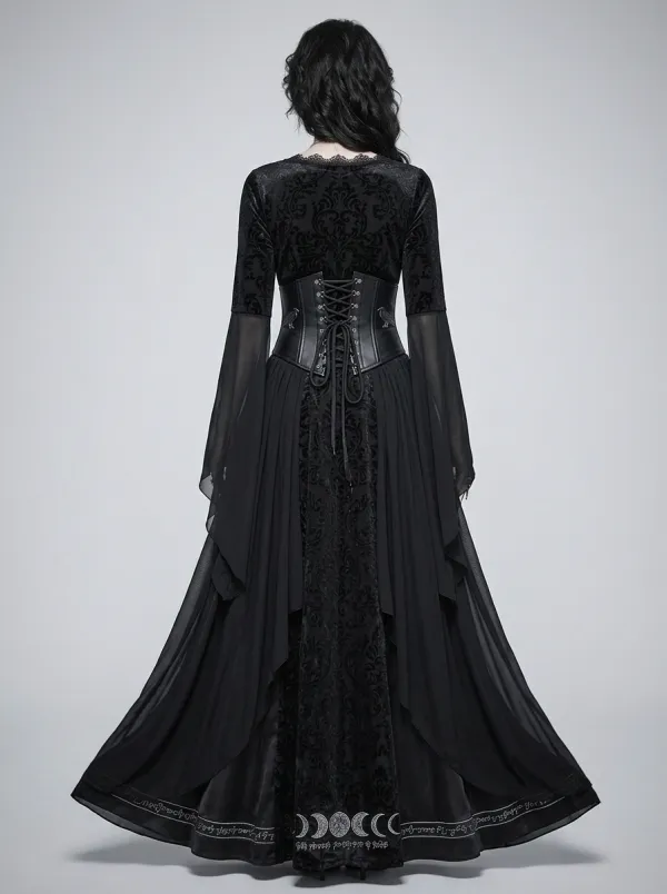 Midnight Moon Phase Moon Raven Gothic Edit Women's Gothic Dress