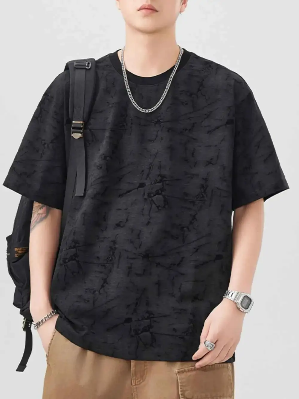 Relaxed Round Neck Half Sleeve T-Shirt