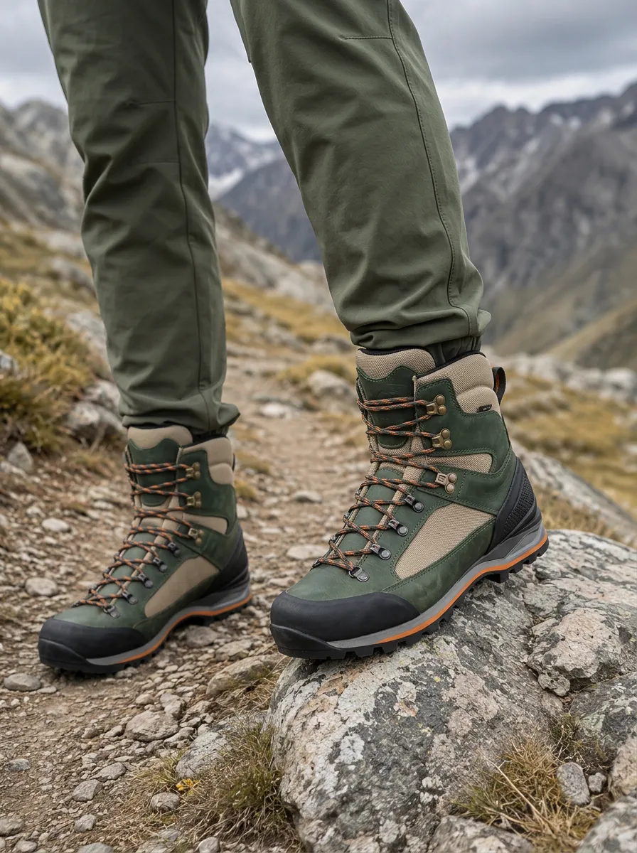 Men's Highland Hiking Mountain Pattern Printed Boots