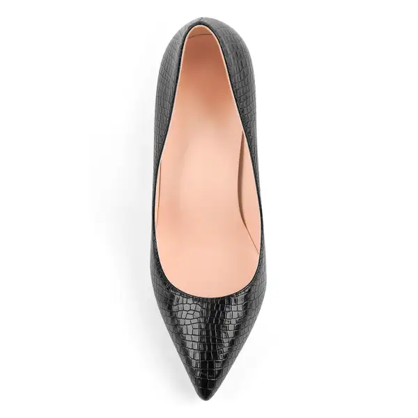 Modern Pointed Toe Metal Heel Pumps