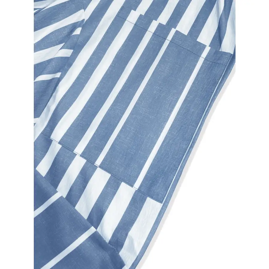 Striped Elastic Waist Wide Leg Pants