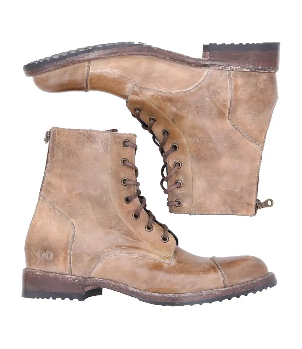 Back Zip Welted Rugged Heritage Ankle Boots