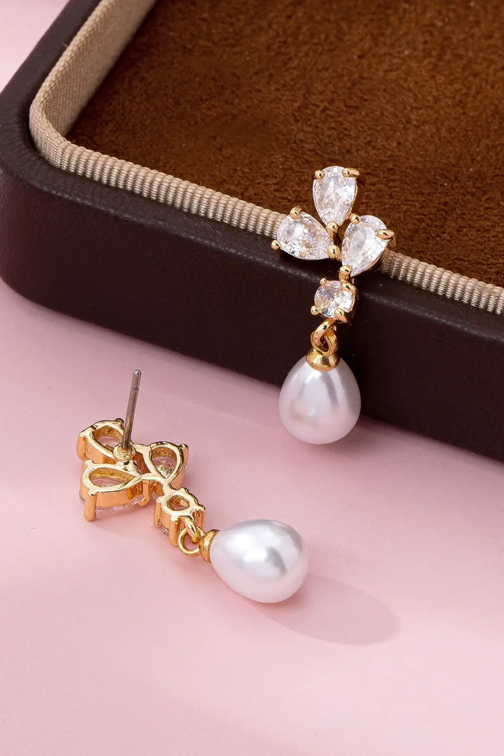 Cz Crystal Cluster Teardrop Pearl