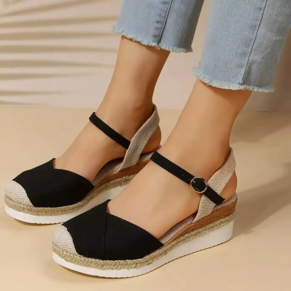 Color Block Wedge Sandals