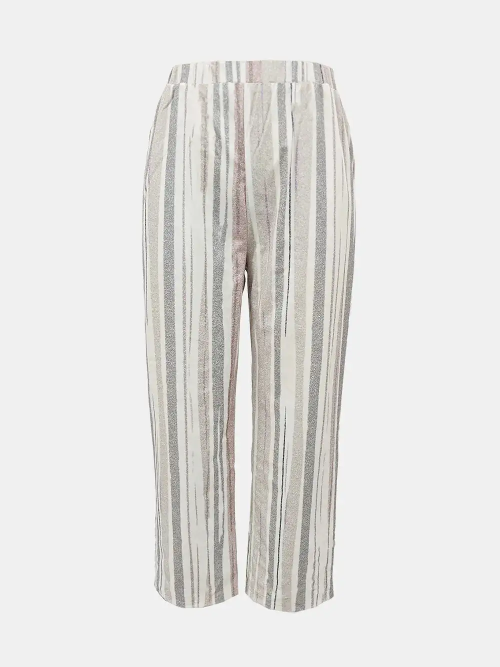 Striped Pocketed Casual Everyday Pants