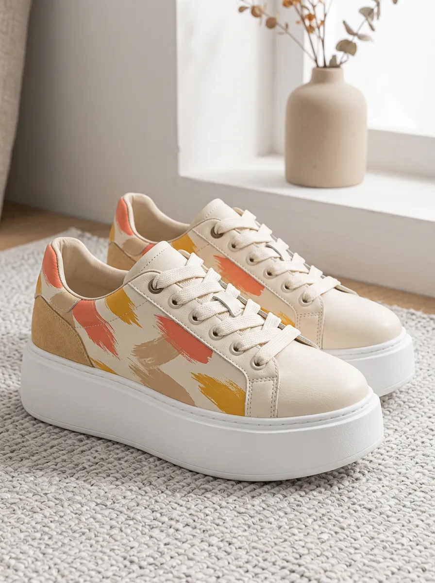 Women's Classic Abstract Brushstroke Skate Shoes