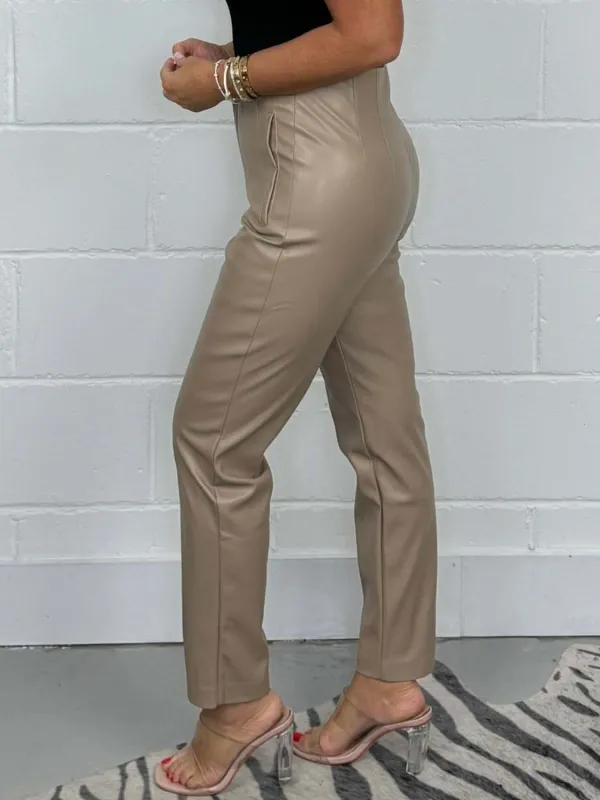 High Waist Straight Plus Pants
