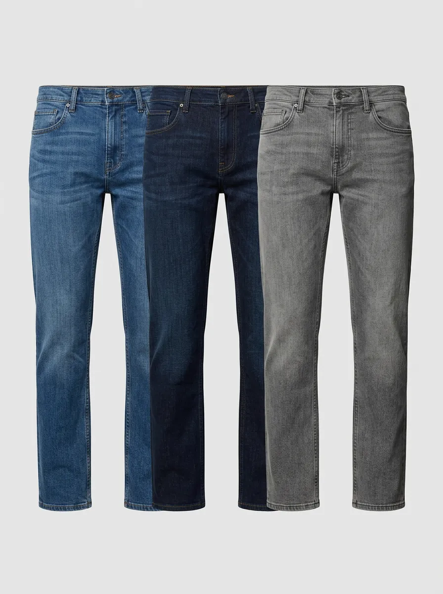 Classic Denim Slim Fit Denim Pants Set