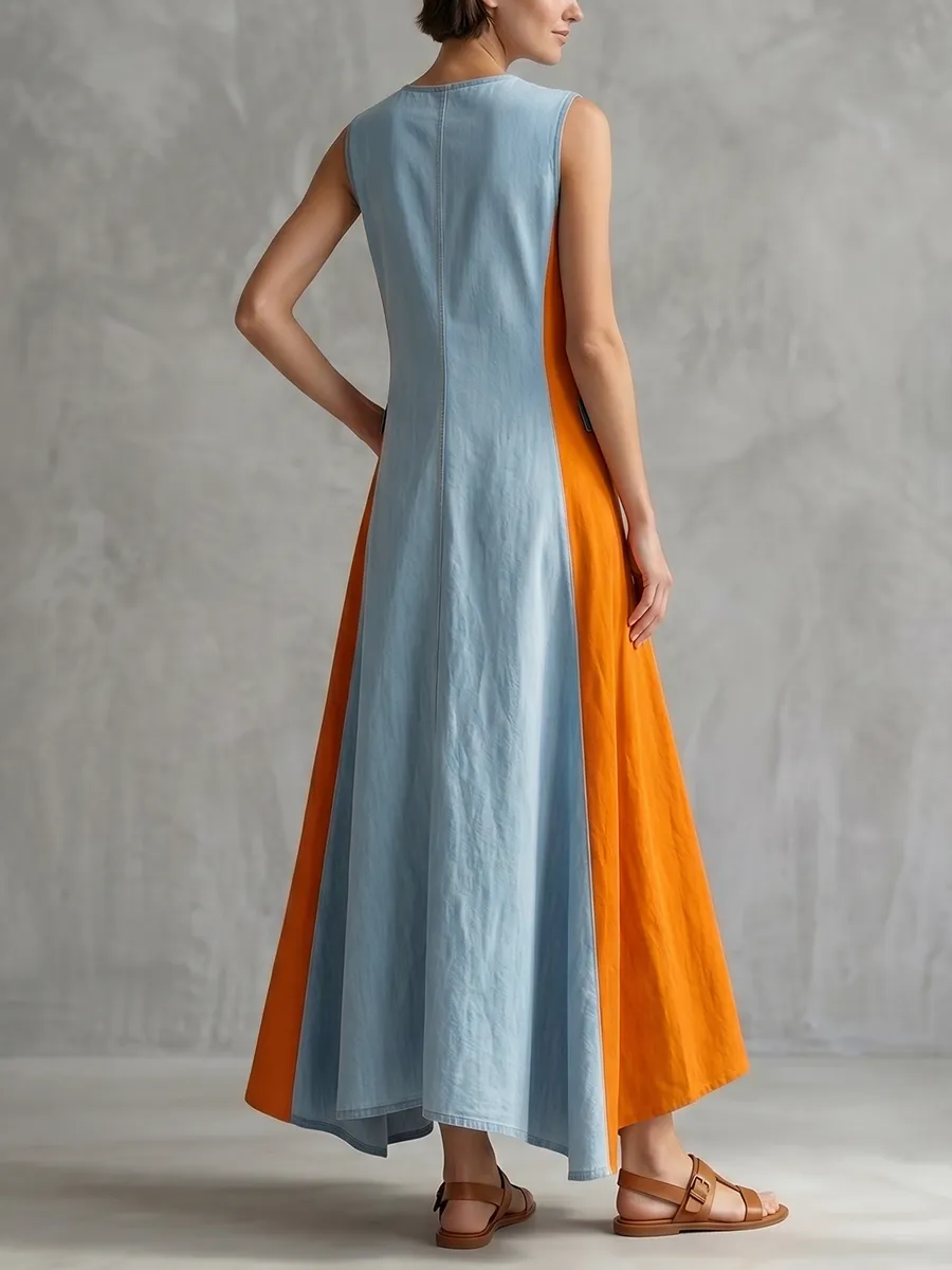 Split Neck Maxi Dress