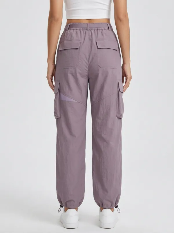 Women's Webbing-Belt Utility Cargo Joggers