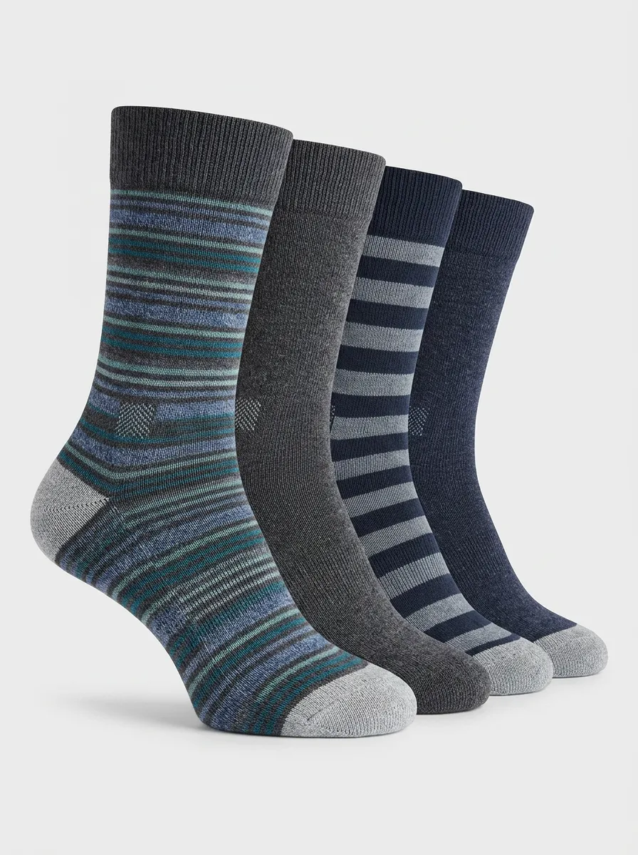 Men's Travel-Mix Four Pair Socks
